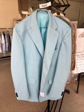 French Crown | Men’s Blue Single-Breasted Blazer - Classic Tailored Sport Coat